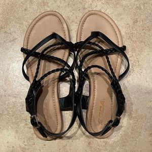 SODA Black Strappy Sandals